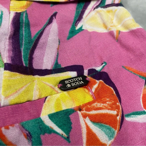 New! Scotch & Soda High-Rise Mid-Length Shorts fruit citrus print 27204 - Picture 9 of 16